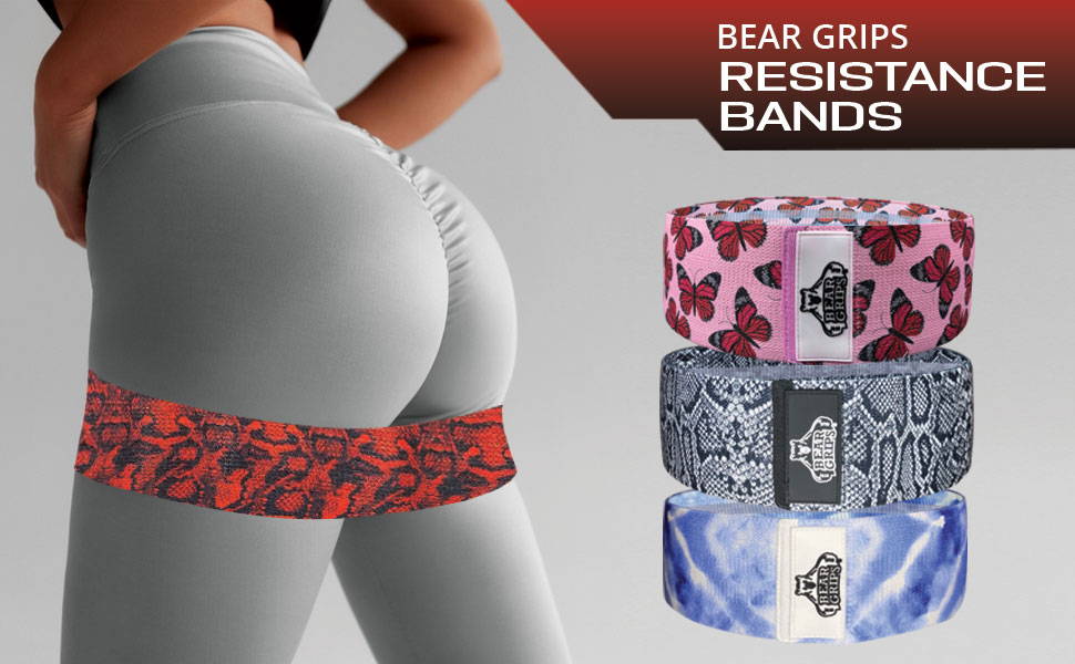 Cloth Resistance Bands Set of 3 Varying Resistance Levels For Hi